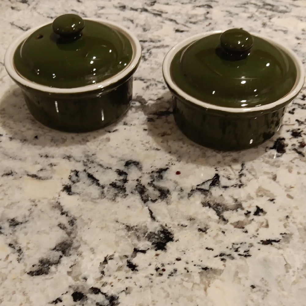 Vintage pair HALL 63 soup/crock bowls. 2.5-inch height